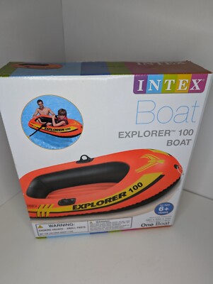 Intex Explorer 100 Boat 58329EP Inflatable Boat Ages 6+ 58''x33'' Oars Not Incl.