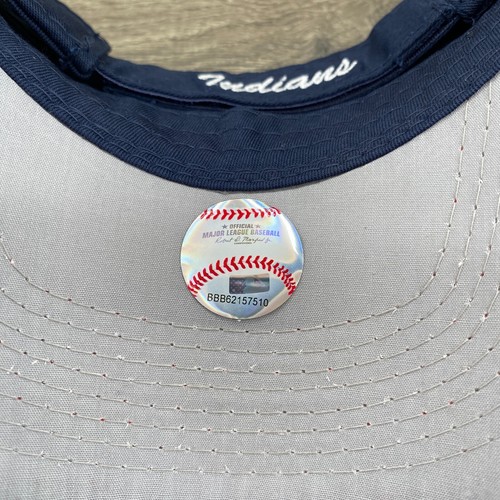Cleveland Indians Team MLB Baseball Logo Visor Hat OC Sports Size One Navy Blue - Picture 7 of 8