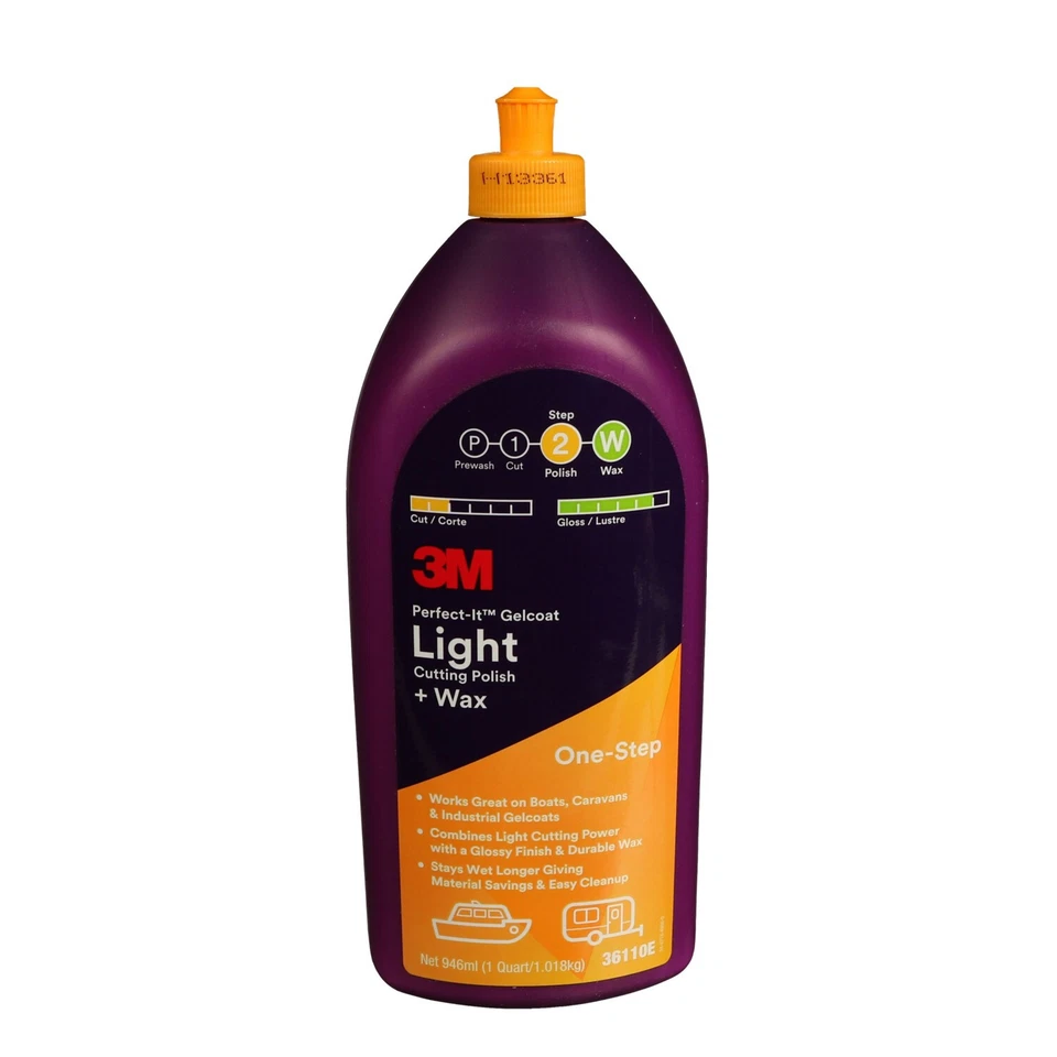 3M Perfect-It Gelcoat Light Cutting Polish + Wax 36110E Boot Caravan Gelcoat