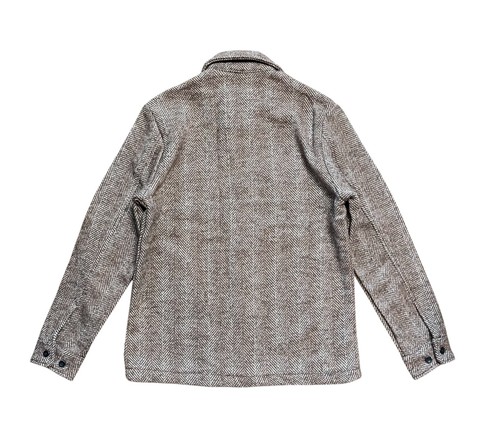LES DEUX Men’s M Milian Herringbone Button Long Sleeve Overshirt Coffee Brown - Picture 5 of 8