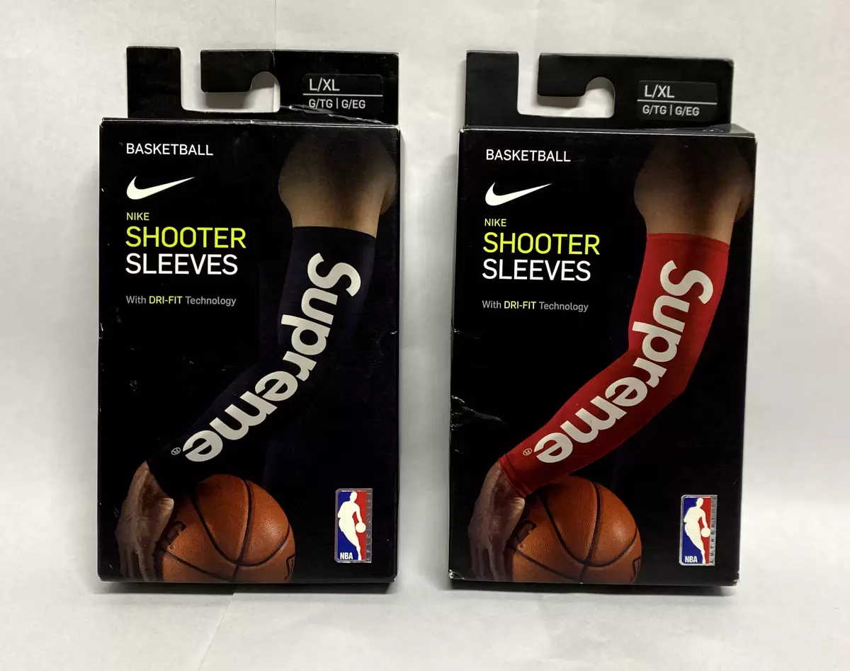 Supreme x Nike NBA Shooting Sleeves RED L XL Authentic Rare Brand New