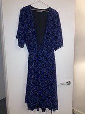 Mint Velvet Wrap Leaf Print Floaty Midi Pretty Dress Size 14