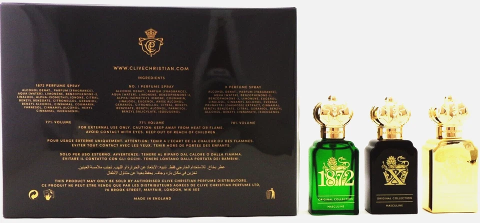 Juego de Perfumes Masculinos Colección Original Clive Christian 0.34 OZ x 3 Caja Sellada Foto 3 de 4