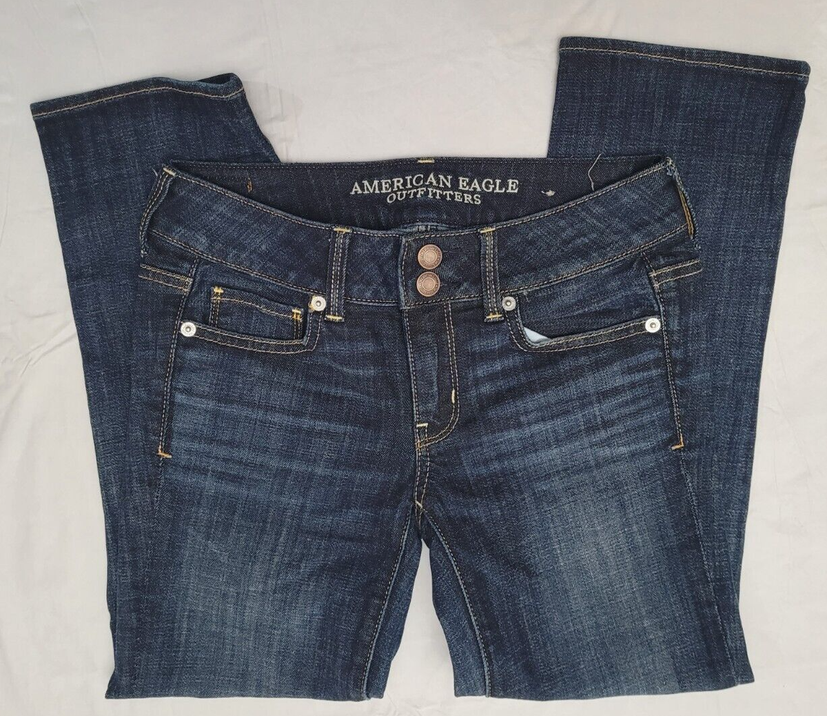 American Eagle Jeans Womens Artist Crop Stretch Dark Wash