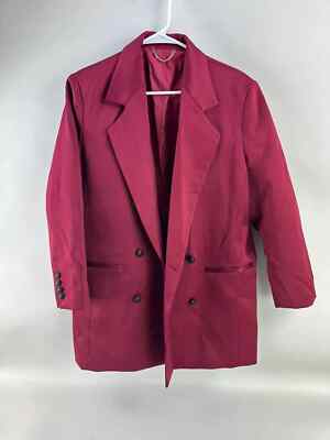 MAGDA BUTRYM Womens Red 100% Silk Lined Blazer Jacket Size 4