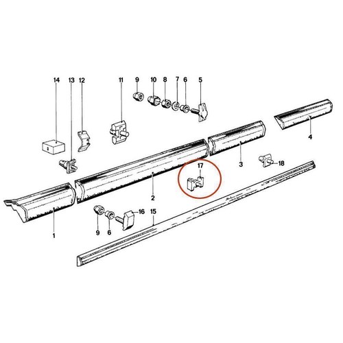 10 X YOU.S Original Clip Fastening Trim Strip Bumper Strip For BMW 6 Series E24 - Picture 4 of 4