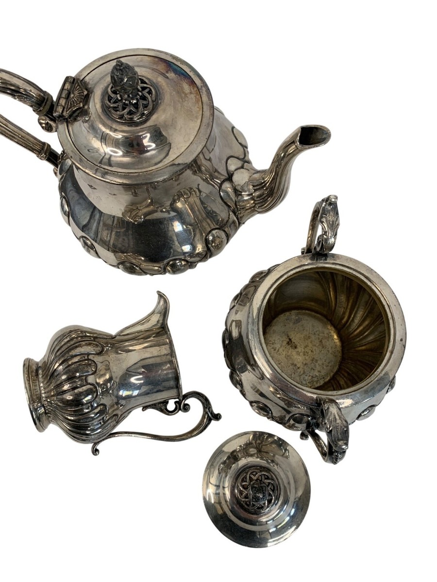 Antique James Dixon & Sons England EPBM 3-Piece Silver-Plate