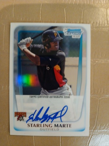 2011 STARLING MARTE 1ST BOWMAN CHROME AUTO REFFRACTOR 24/500 Rookie RC METS
