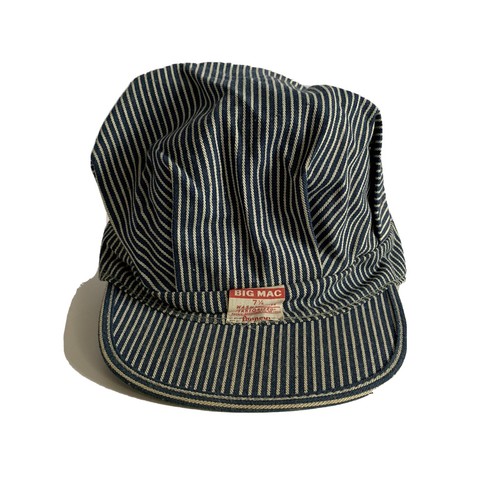 Hickory Stripe Denim Engineer Hat Cap 