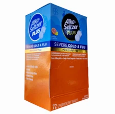 Alka-Seltzer Plus Severe Cold and Flu, Citrus (72ct) EXP: 01/2027+-Free Shipping