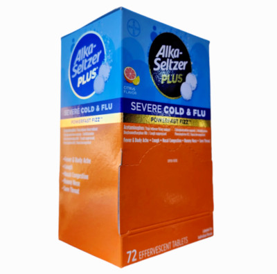 Alka-Seltzer Plus Severe Cold and Flu, Citrus (72ct) EXP: 04/2027+-Free Shipping