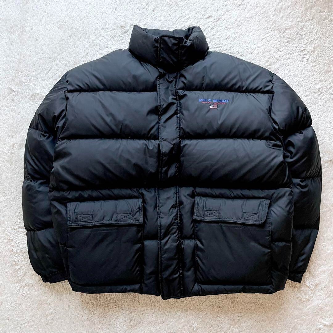ジャケット・アウター 90s Ralph Lauren Black Watch Down Jacket 90s Polo Sport Ralph Lauren Down Jacket, L, Black