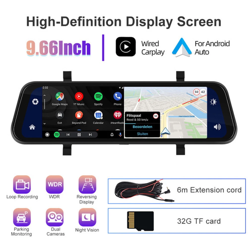 Android auto 2024 rear view mirror