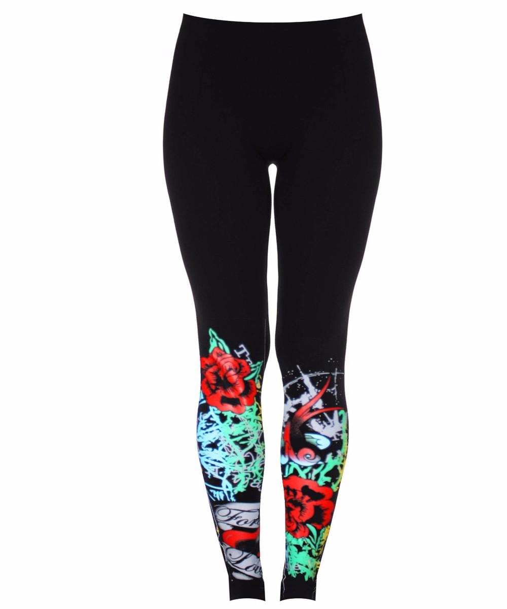 Women Girls Funky Tatto printed 3D Print Stretchy Legging Bottom