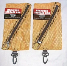 Storage Bags Lot Of 2 Vaultz Backpack Net With Clasp Orange Organization 8"× 5"