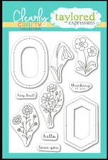 Taylored Expressions FRAMED FLOWERS Clear Stamp Set