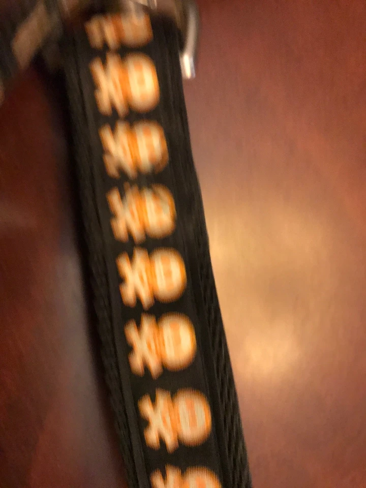 Correa para perro Old Navy negra y naranja calavera brillante en la oscuridad, perros medianos o grandes Foto 2 de 4