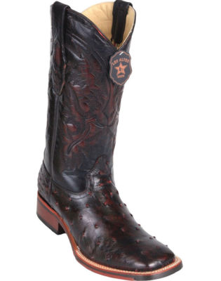 Los Altos CHERRY Ostrich Square Toe TPU Rubber Sole Western Boot D 8260318