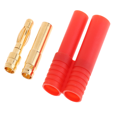Goldkontaktstecker 4,0 Mm – 4 Stück, Rotes Gehäuse, Verpolungssicher, Für Hochstrom Bis 36 A