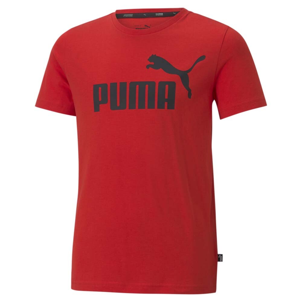 Футболка с круглым вырезом и коротким рукавом с логотипом Puma Essentials для молодежных мальчиков 5-го размера, повседневная для