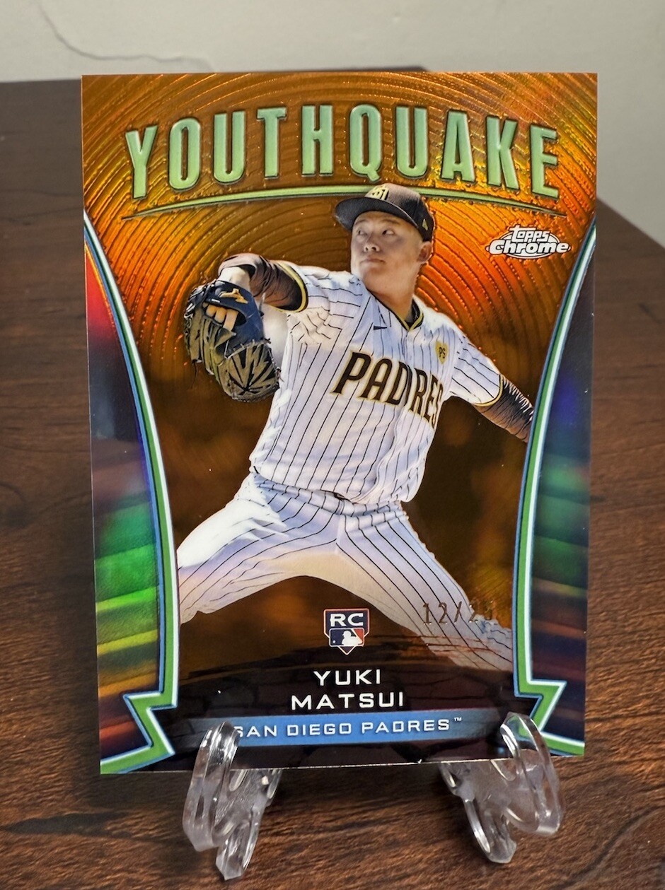 2024 Topps Chrome Update Yuki Matsui Rookie Youthquake Orange /25