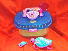 Lot Twistie Petz Bracelets w/Gem Case & Little Live Pets Turtles w/Carrier Tank