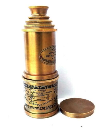 Antique Maritime Telescope Marine Nautical Brass Pirate Vintage Spyglass Stylish - Afbeelding 1 van 7