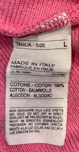 Vtg United Colors Of Benetton Cotton Knit Sweater Made In Italy Pink Sz L - Picture 4 of 9