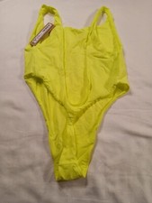 Skims Fits Everybody High Cut Bodysuit Women M Green Highlighter BS-BST-1107 G57
