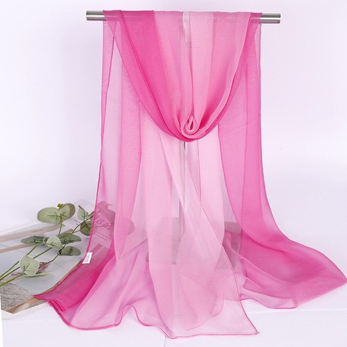 160*50cm Frauen Seidenschal Quadratische Schals Gradient Bunte Denken Kopftuch - Picture 5 of 28
