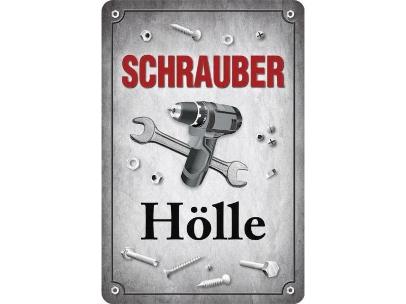 BLECHWAREN FABRIK BRAUNSCHWEIG GMBH Schrauberhölle Blechschild 20 x 30 cm PC 300/460 Werkstatt Garage