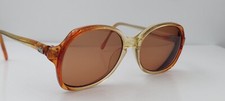 Vintage World of Frames WOF 02-1 Brown Oval Horn-Rimmed Sunglasses FRAMES ONLY