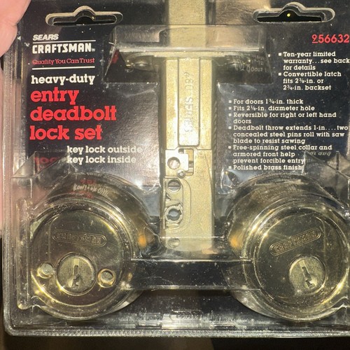 Sears craftsman quality you can trust heavy duty entry deadbolt Key Outside & In