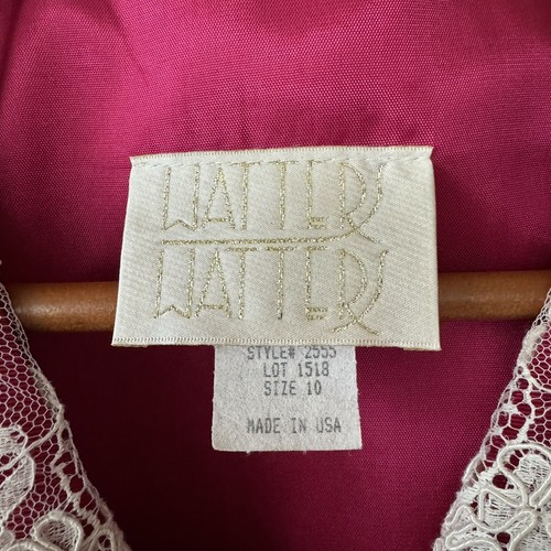Vtg 90s Watters & Watters Formal Skirt Peplum Jacket Suit Fuchsia Pink Lace 10 - Picture 17 of 19