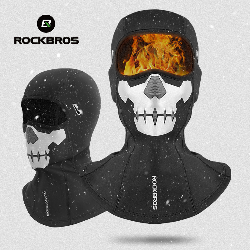 ROCKBROS Motorcycle Balaclava Ghost Skull Face Mask,Windproof Winter Full Hood
