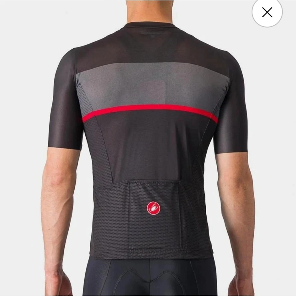 Jersey de ciclismo Castelli Tradizione manga corta negro claro gris rojo. Talla XL. Foto 2 de 4
