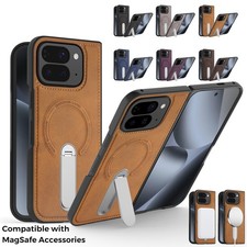 For Google Pixel 9/10 Pro Fold PU Leather Magnetic Mag Safe Case Invisible Stand