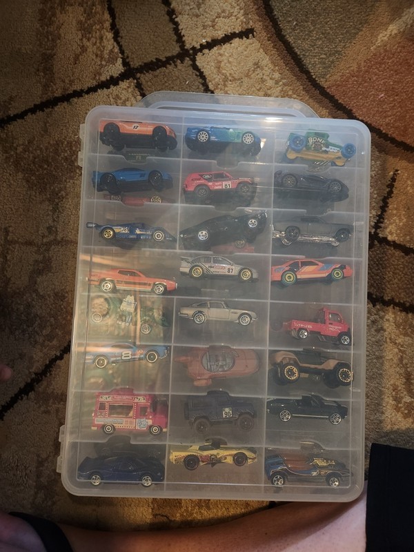 Hot Wheels In Kislane Double Sided Plastic Case With 48 Cars Trucks JDM 