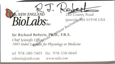 Original Autogramm Richard John Roberts Nobelpreis für Physiologie und Me 322753