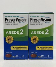 bausch Lomb Preservision AREDS 2 Formula - 2 Boxes of 60 Mini Soft Gels 01/2027