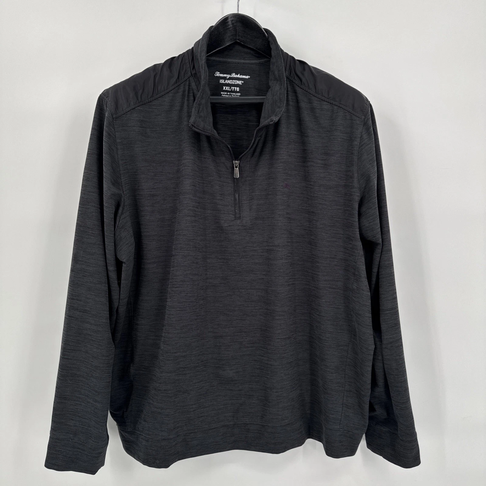Tommy Bahama Men's 1/4 Zip Pullover Charcole 2XL Island Zone Performance Top