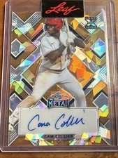 Cam Collier Auto 2022 Leaf Metal #BA-CC2 Orange Crystals Proof Autograph 1/1