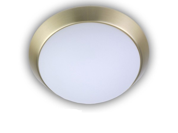 Led Deckenleuchte Dimmbar Rund Opalglas Matt Dekorring Messing Ø 35Cm, BüRolampe-image