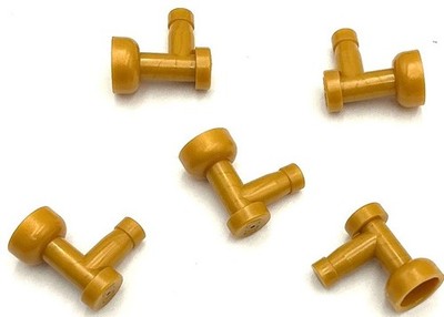 Lego 5 New Pearl Gold Tap 1 x 1 without Hole in Nozzles End Parts