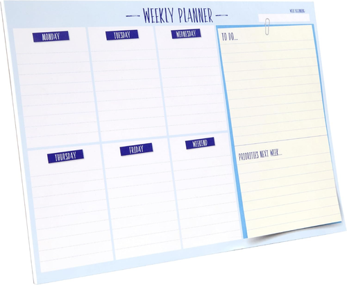A4 Undated Weekly Desk Planner Pad, 52 Tear off Pages, to Do List ...