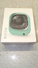 NEW Open Box-Unbranded Portable Light Bue Desktop USB Rechargeable Mini Fan