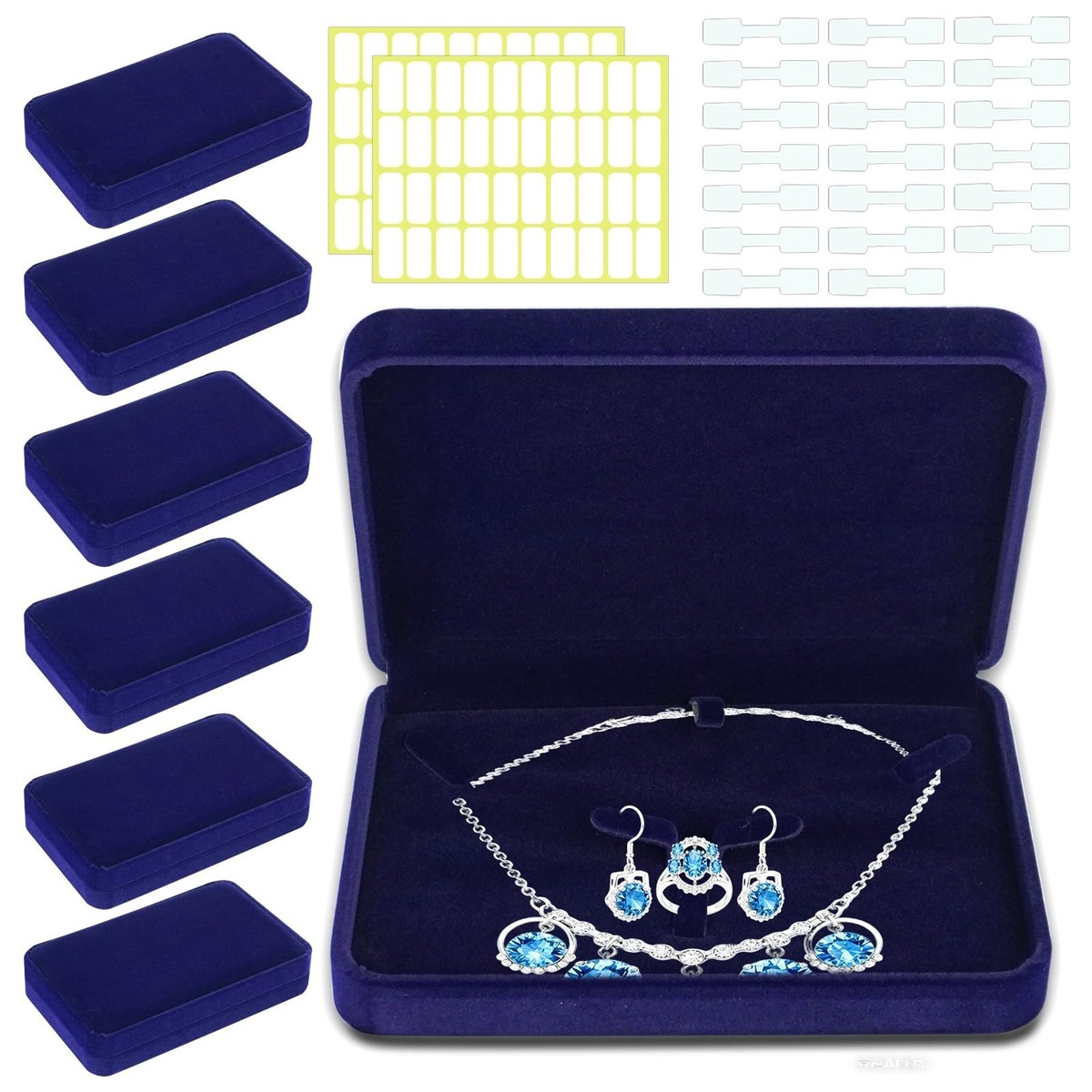 7 Pcs Large Jewelry Set 7 x 4.7 x 1.6 Inch Flannelette Jewelry