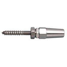 STAINLESS QUICK ATTACH WOOD STUD MECHANICAL SWAGE FITTING, 1/4" X 1/8", 316 SS