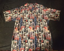 Walking Dead Comic Collage Button Down Camp Tailored Shirt Large