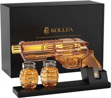 Kollea Whiskey Decanter Set with Grenade-Shaped Shot Glasses, Anniversary Birthd